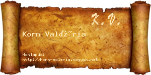 Korn Valéria névjegykártya